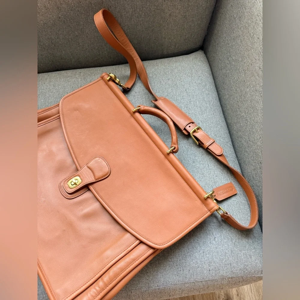 Vintage COACH Vintage 2way Briefcase Hand Bag Business K9Z 5266 Leather Brown - Picture 3 of 14